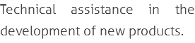 Technical assistance in the development of new products.